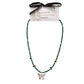 Nymph Malachite Gemstone Necklace with Real Leaf Butterfly Pendant — necklace, image 10 of 10.