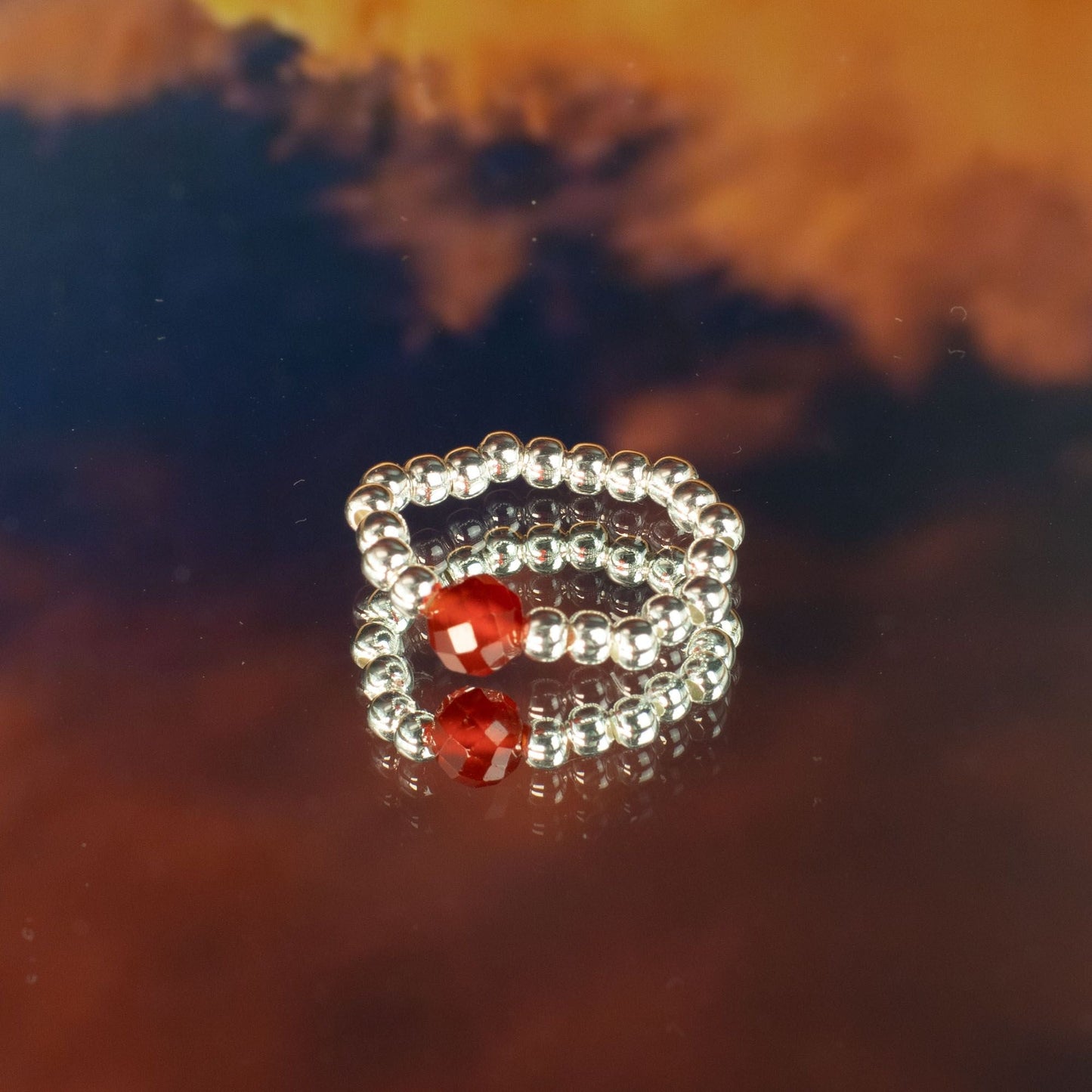 Nymph Spirit Gemstone Ring Set - Blood Moon - Luna Panther