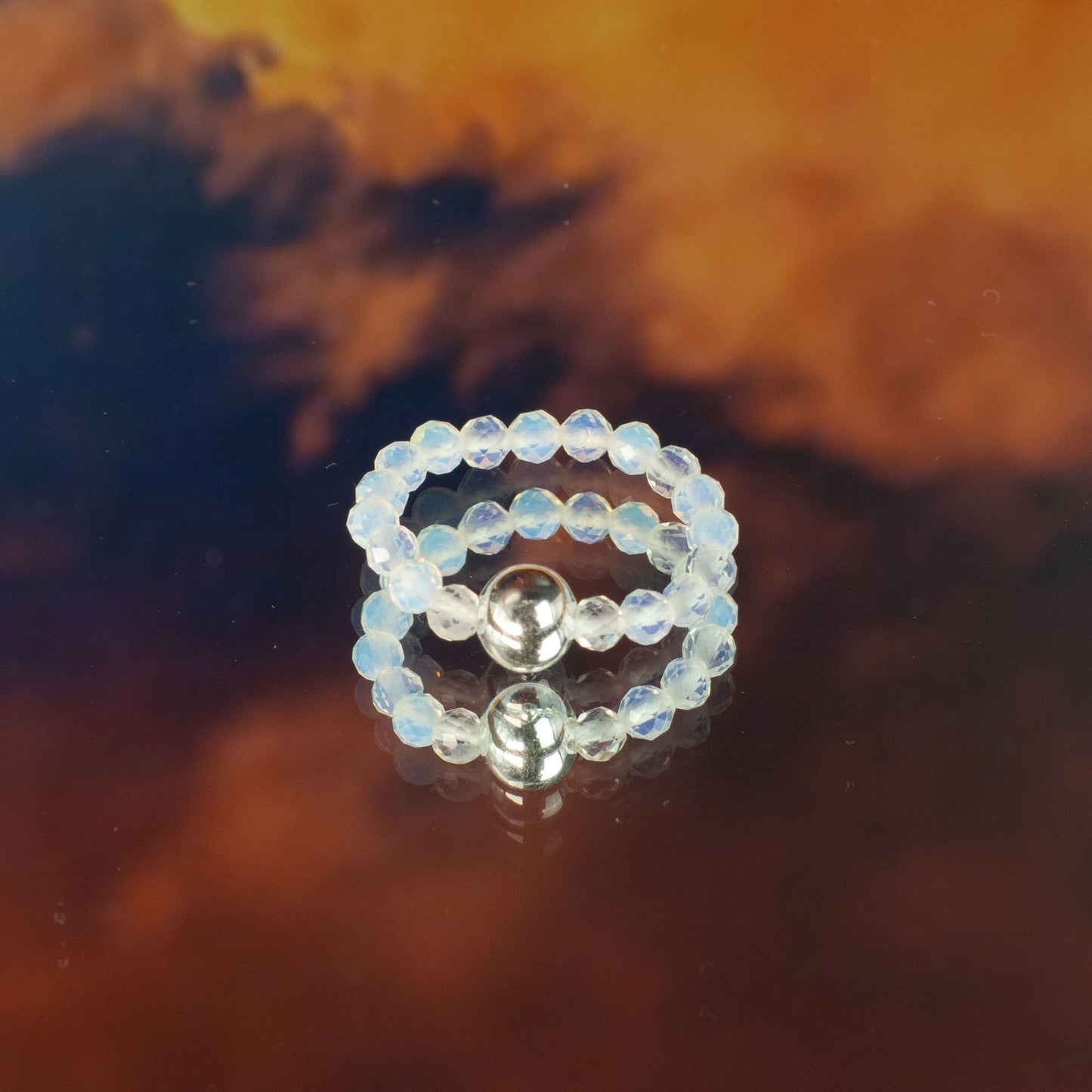 Nymph Spirit Gemstone Ring Set - Blood Moon - Luna Panther