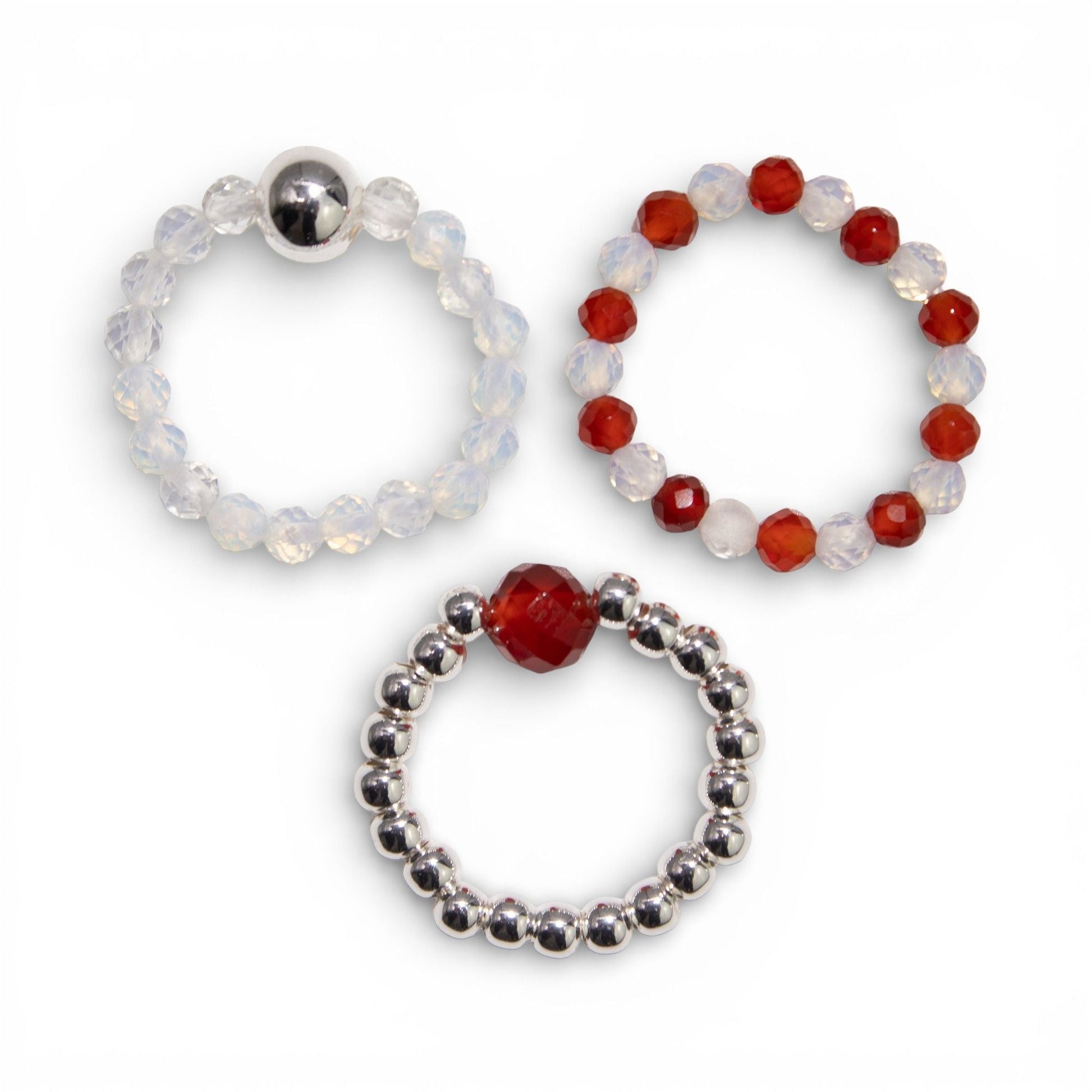 Nymph Spirit Gemstone Ring Set - Blood Moon - Luna Panther