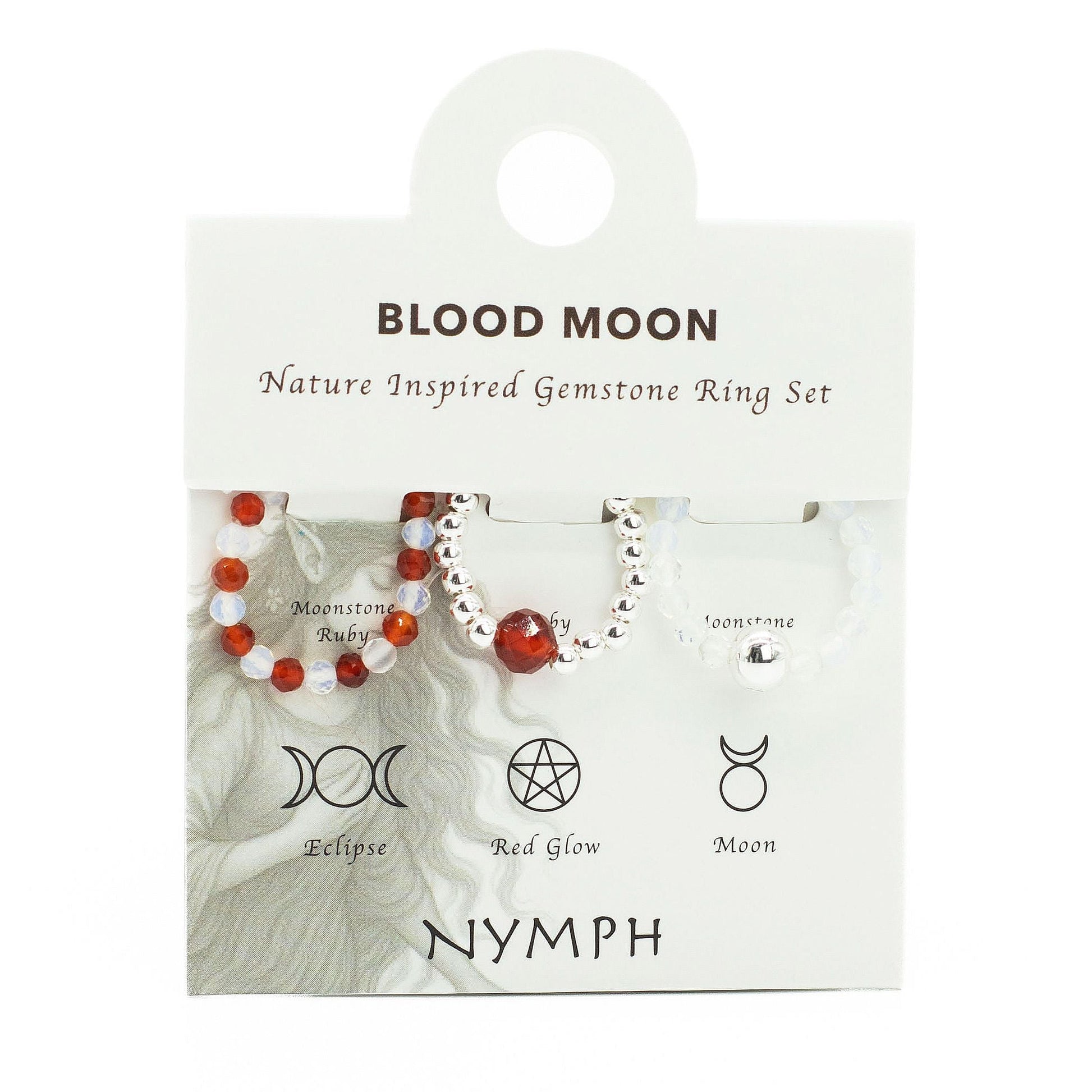 Nymph Spirit Gemstone Ring Set - Blood Moon - Luna Panther