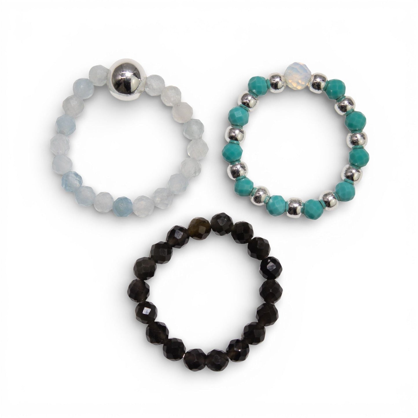 Nymph Spirit Gemstone Ring Set - Endless Ocean - Luna Panther