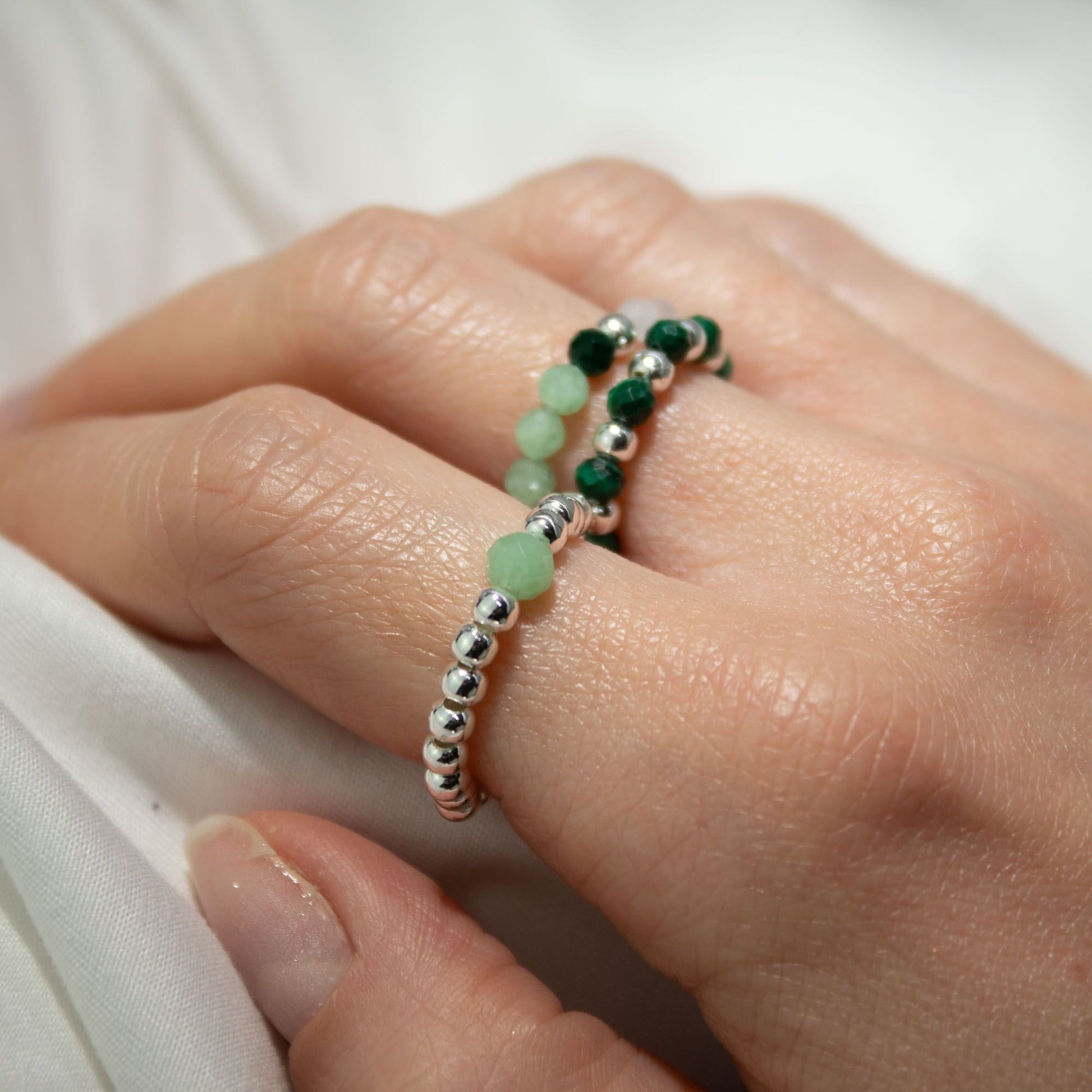 Nymph Spirit Gemstone Ring Set - Forest Spirit - Luna Panther