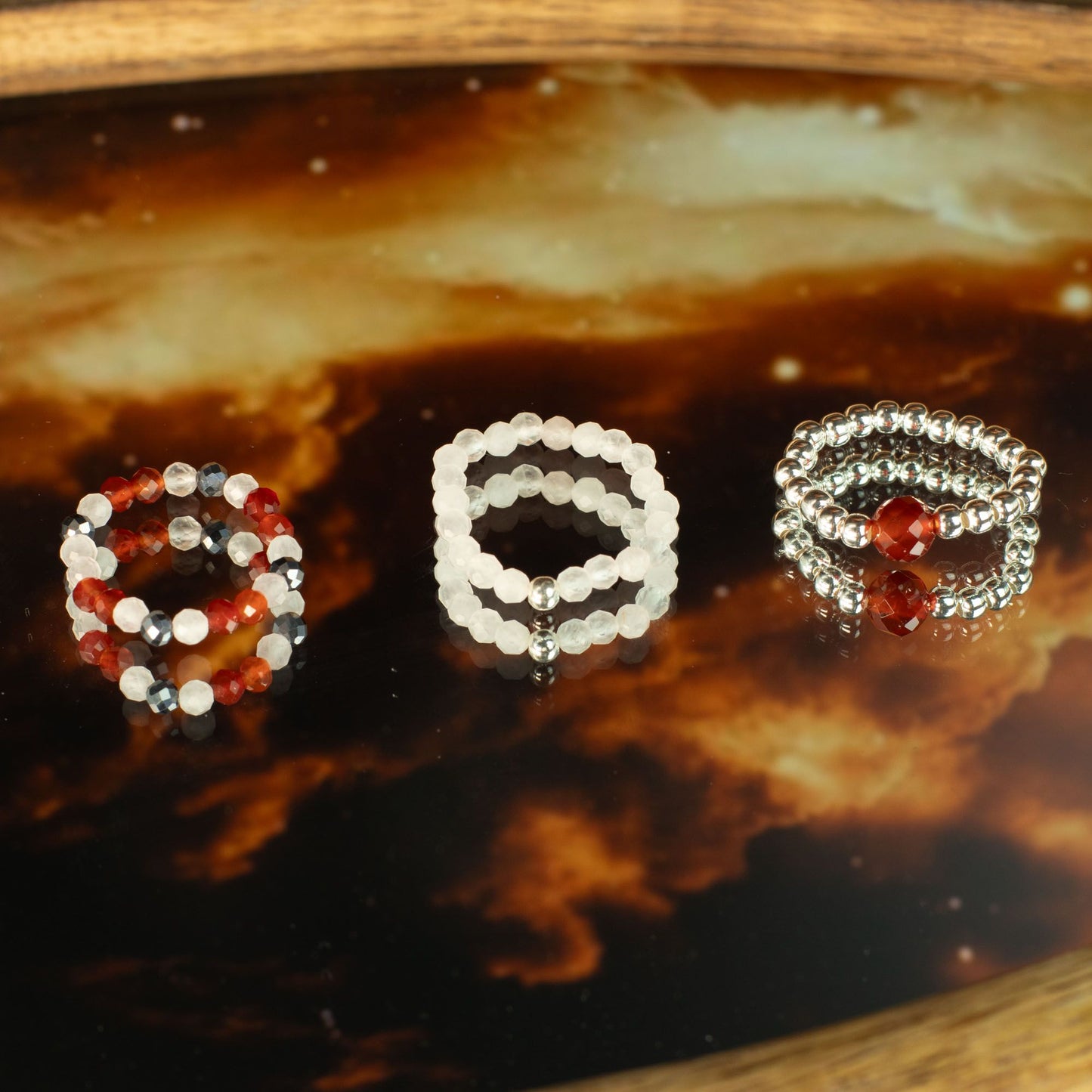 Nymph Spirit Gemstone Ring Set - Love & Flame - Luna Panther
