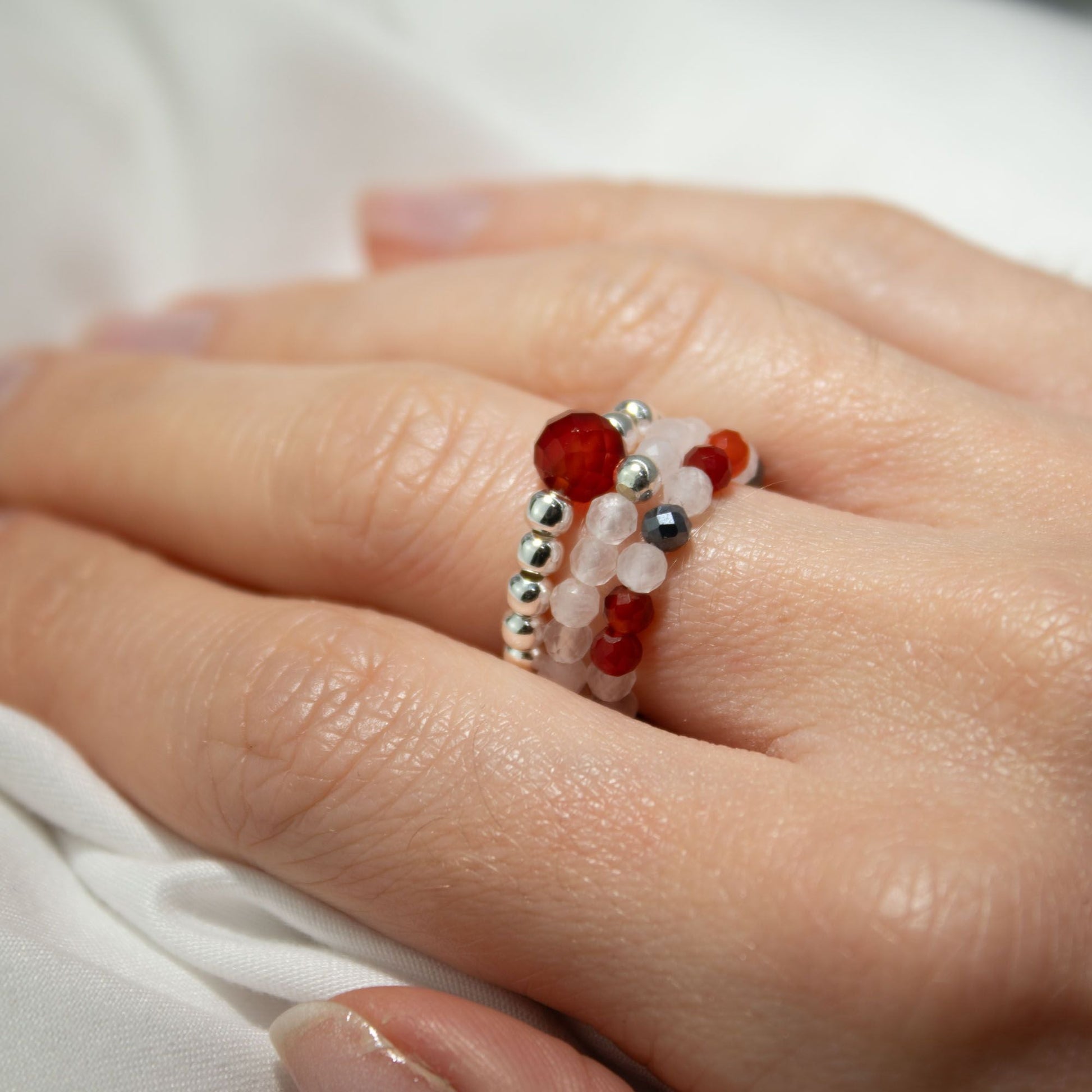 Nymph Spirit Gemstone Ring Set - Love & Flame - Luna Panther