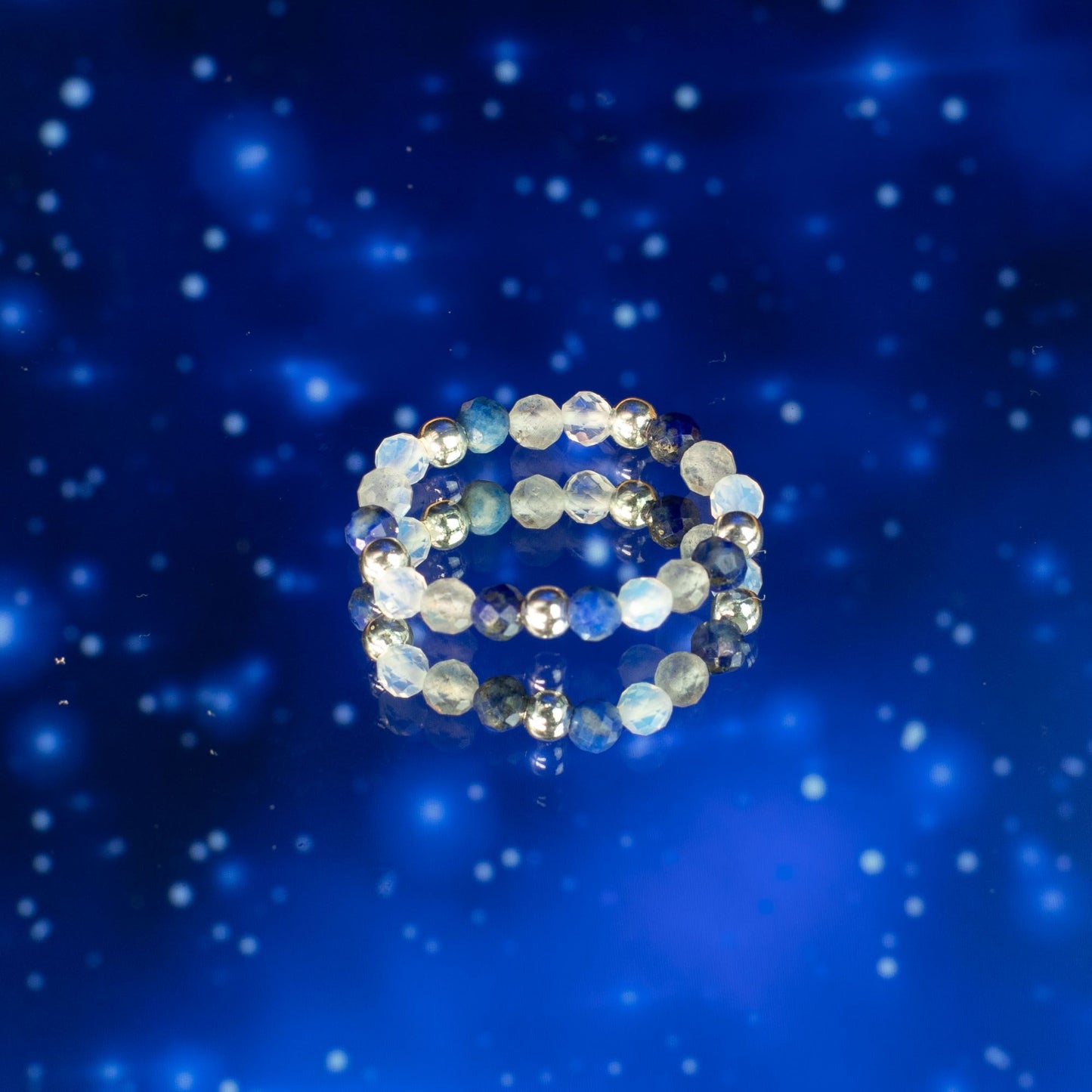 Nymph Spirit Gemstone Ring Set - Northern Lights - Luna Panther