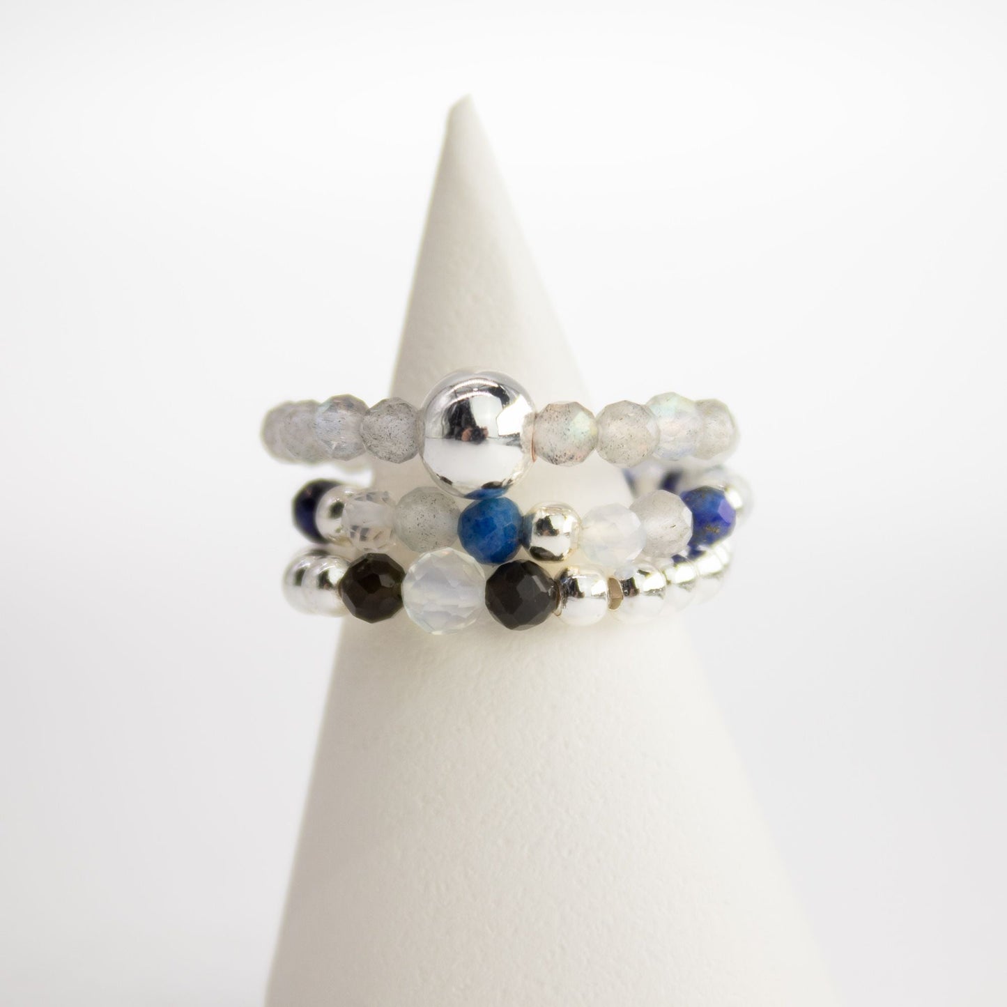 Nymph Spirit Gemstone Ring Set - Northern Lights - Luna Panther