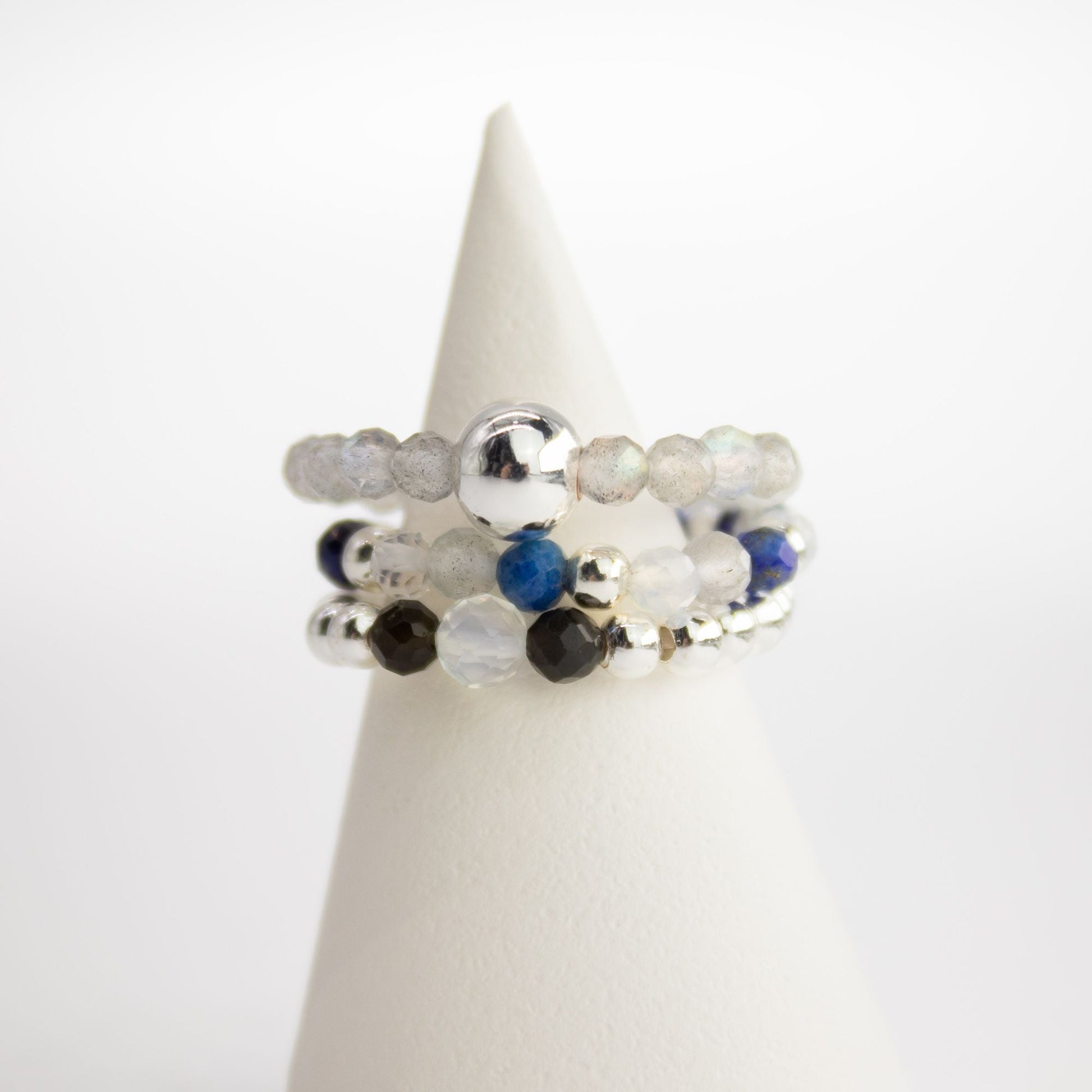 Nymph Spirit Gemstone Ring Set - Northern Lights - Luna Panther