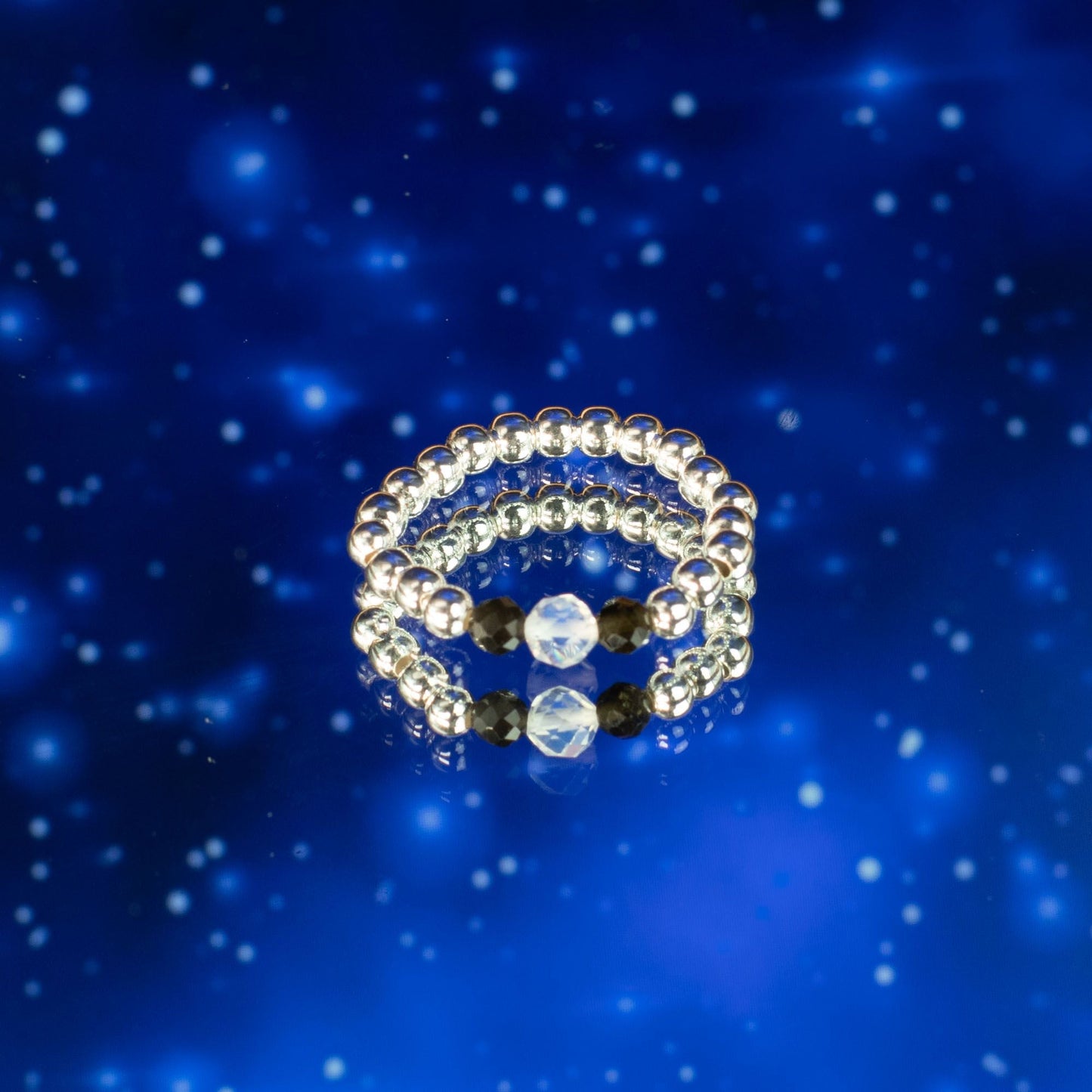 Nymph Spirit Gemstone Ring Set - Northern Lights - Luna Panther