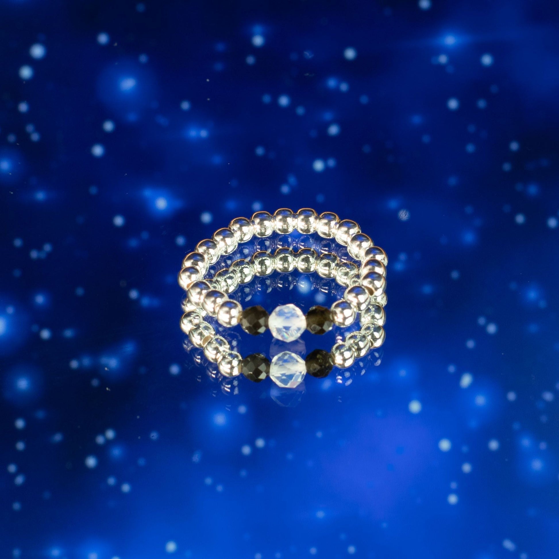 Nymph Spirit Gemstone Ring Set - Northern Lights - Luna Panther