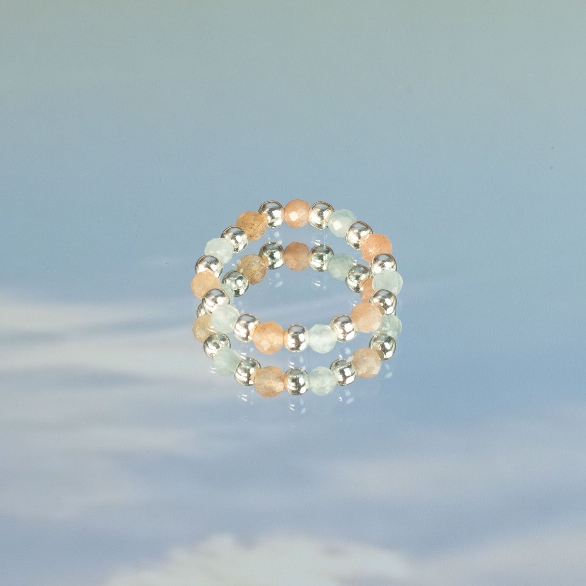 Nymph Spirit Gemstone Ring Set - Sea Sunset - Luna Panther