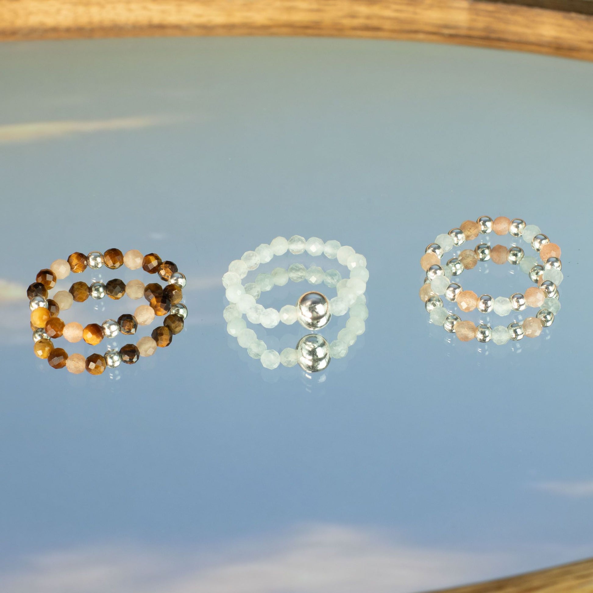 Nymph Spirit Gemstone Ring Set - Sea Sunset - Luna Panther