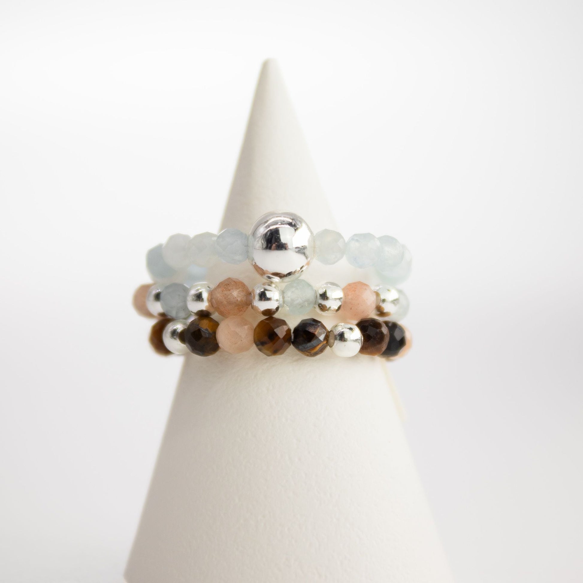 Nymph Spirit Gemstone Ring Set - Sea Sunset - Luna Panther
