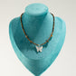 Nymph Tiger's Eye Gemstone Necklace with Real Leaf Butterfly Pendant — necklace, image 7 of 9.