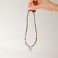 Nymph Tiger's Eye Gemstone Necklace with Real Leaf Butterfly Pendant — necklace, image 3 of 9.