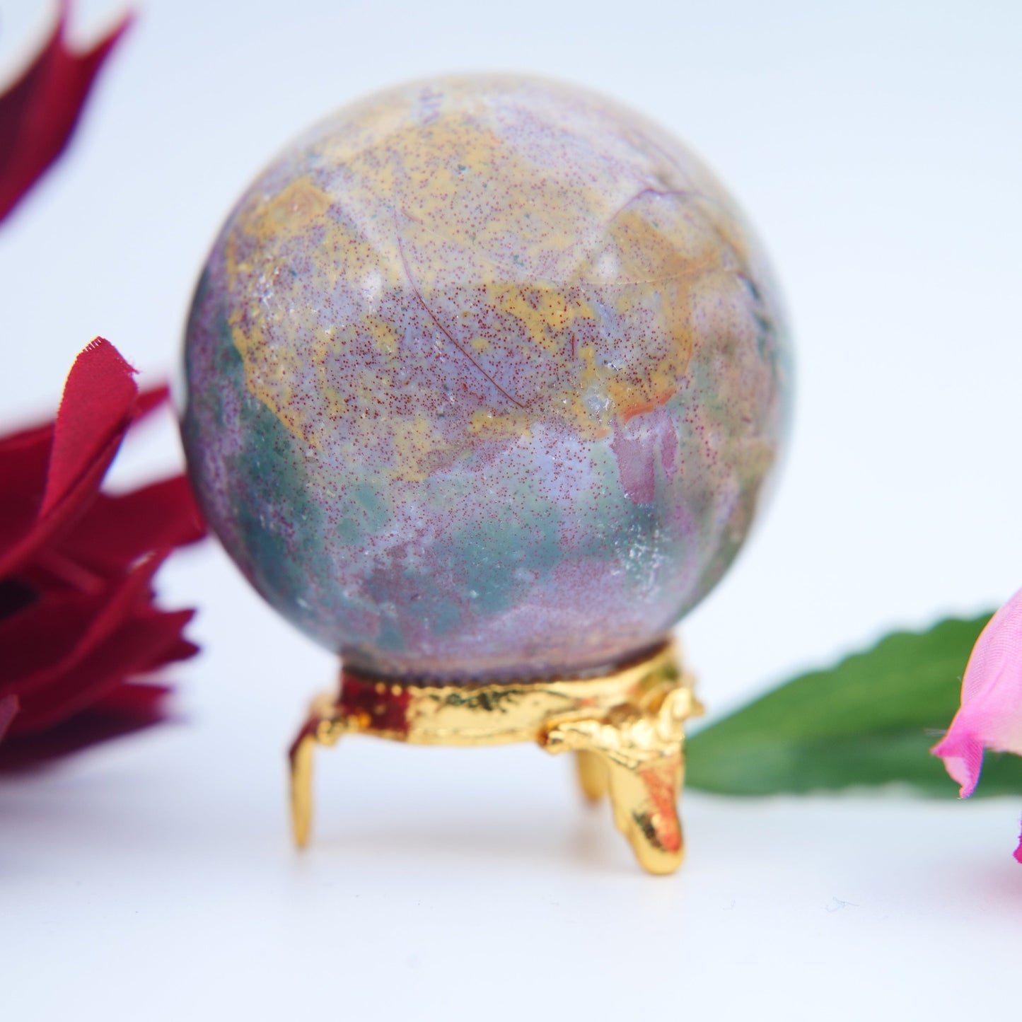 Ocean Jasper Sphere – 54 mm / 215 g - Luna Panther