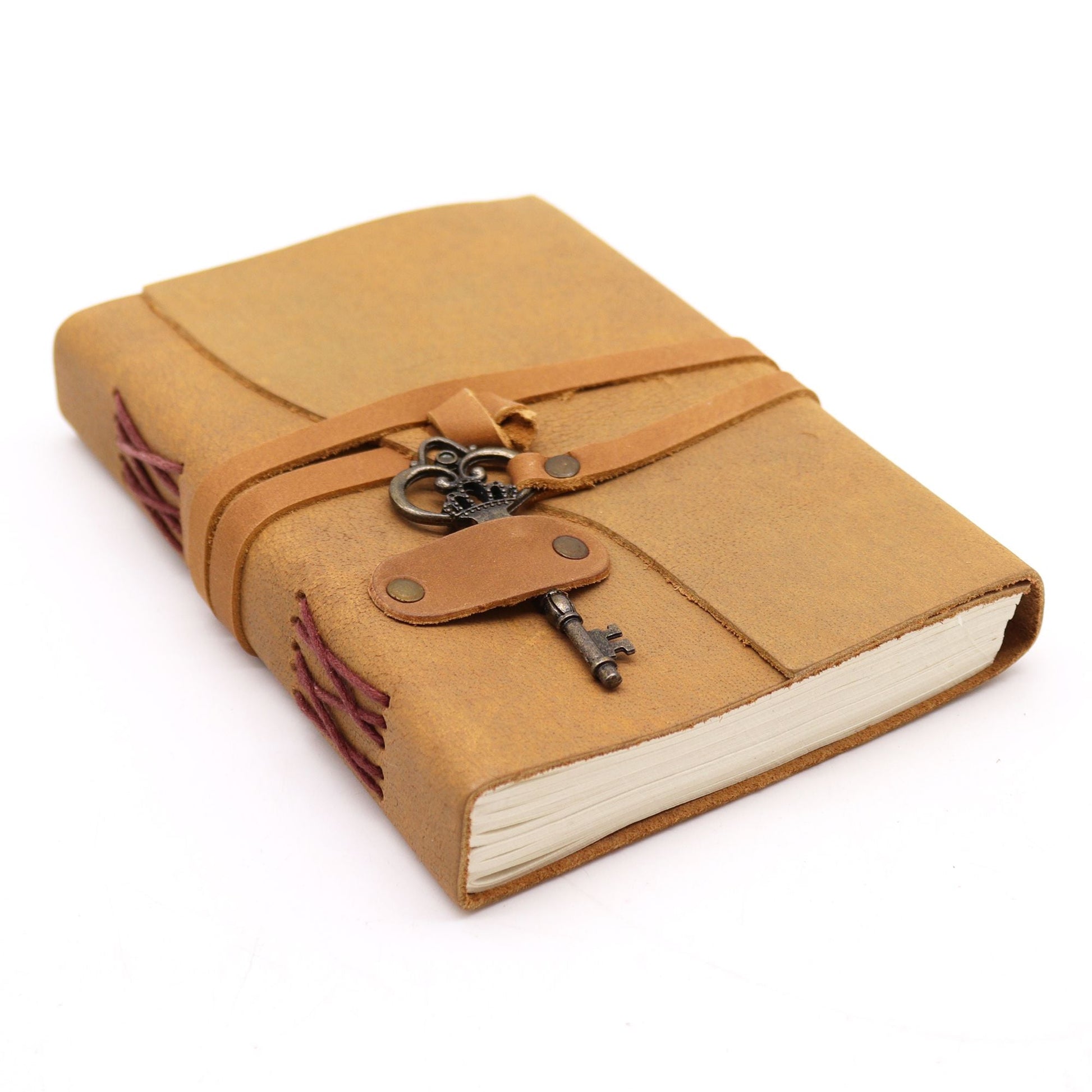 Oiled Tan Leather & Key - 200 pages - 13x18cm - Luna Panther