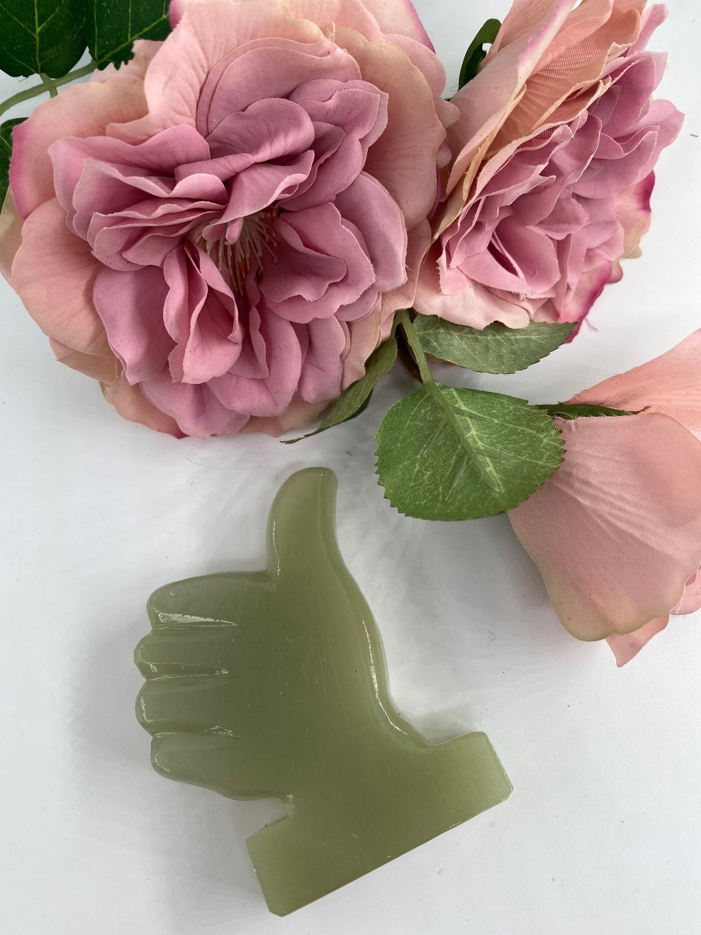 Polished Onyx Thumbs Up featuring natural patterning and unique variations - Luna Panther