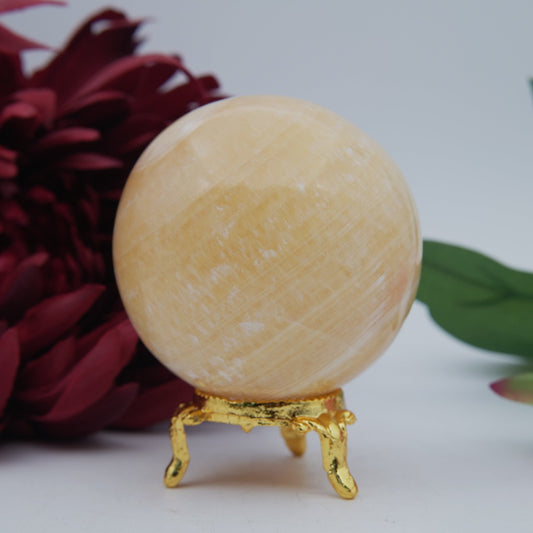 Orange Calcite Sphere — 371g - Luna Panther