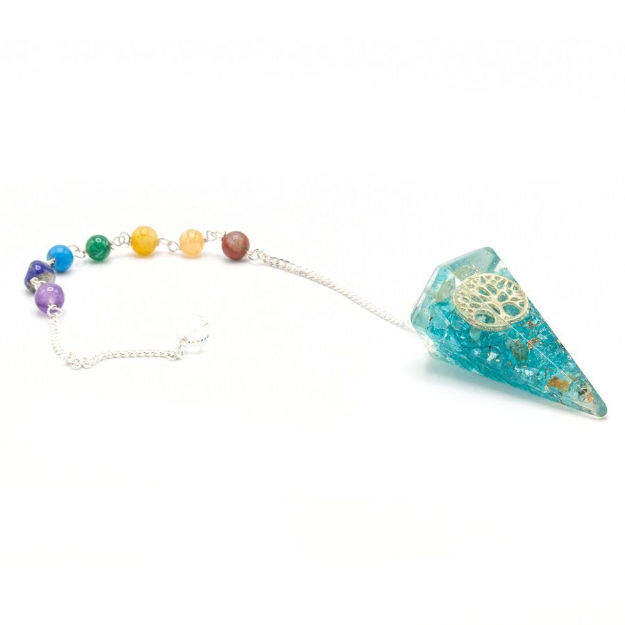 Polished Orgonite Power Chakra Pendulum - Tree of Life featuring natural patterning and unique variations - Luna Panther