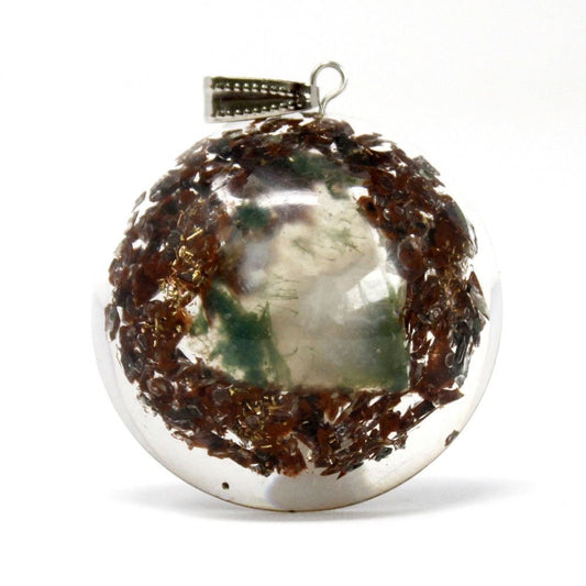 Polished Orgonite Power Pendant - Power Block in Dome featuring natural patterning and unique variations - Luna Panther