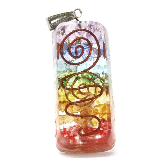 Polished Orgonite Power Pendant - Rainbow Copper Attractor featuring natural patterning and unique variations - Luna Panther