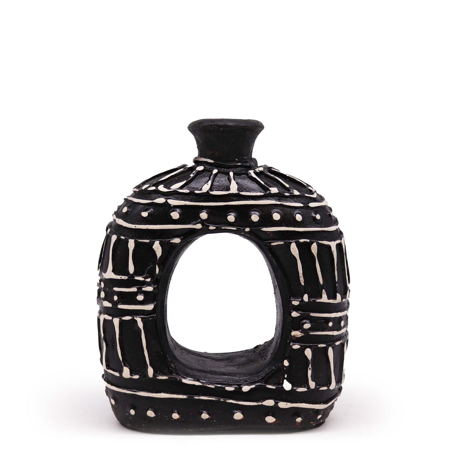 Oval Donut Shaped Vase - Chocolate 18cm - Luna Panther