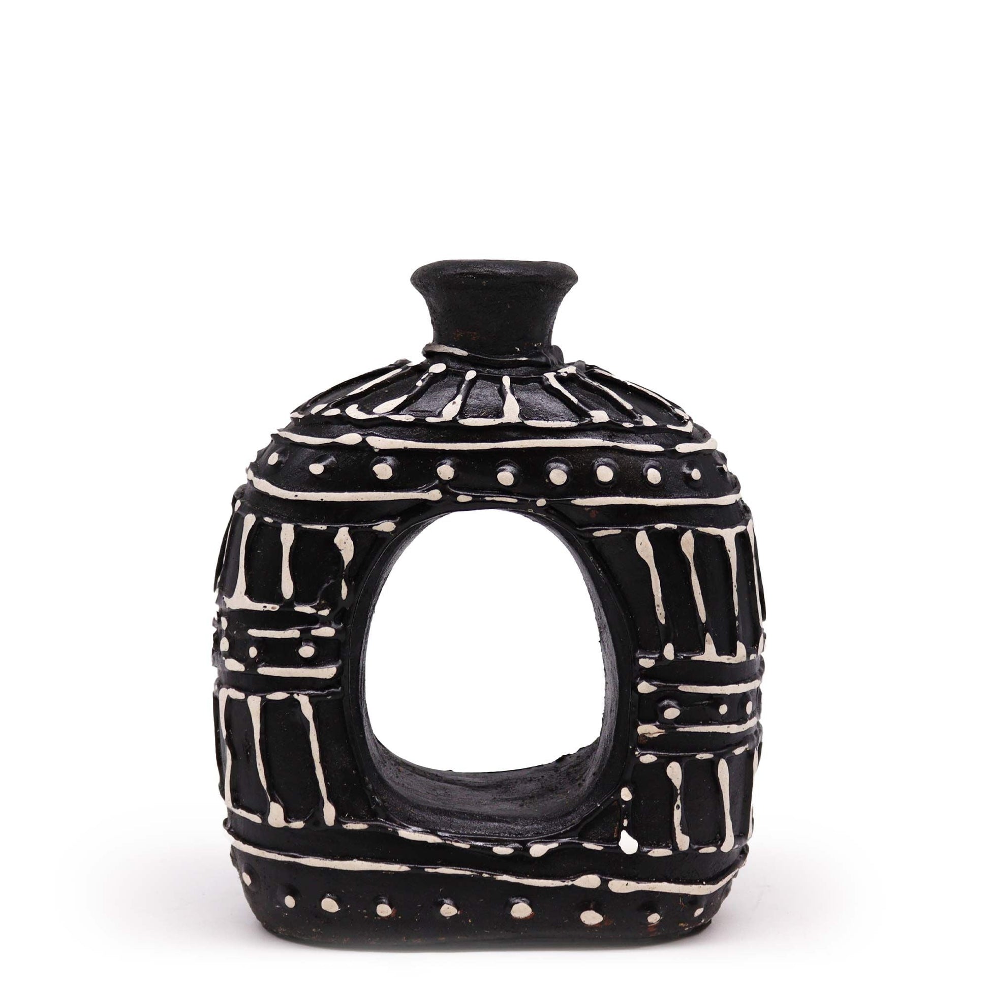 Oval Donut Shaped Vase - Chocolate 18cm - Luna Panther