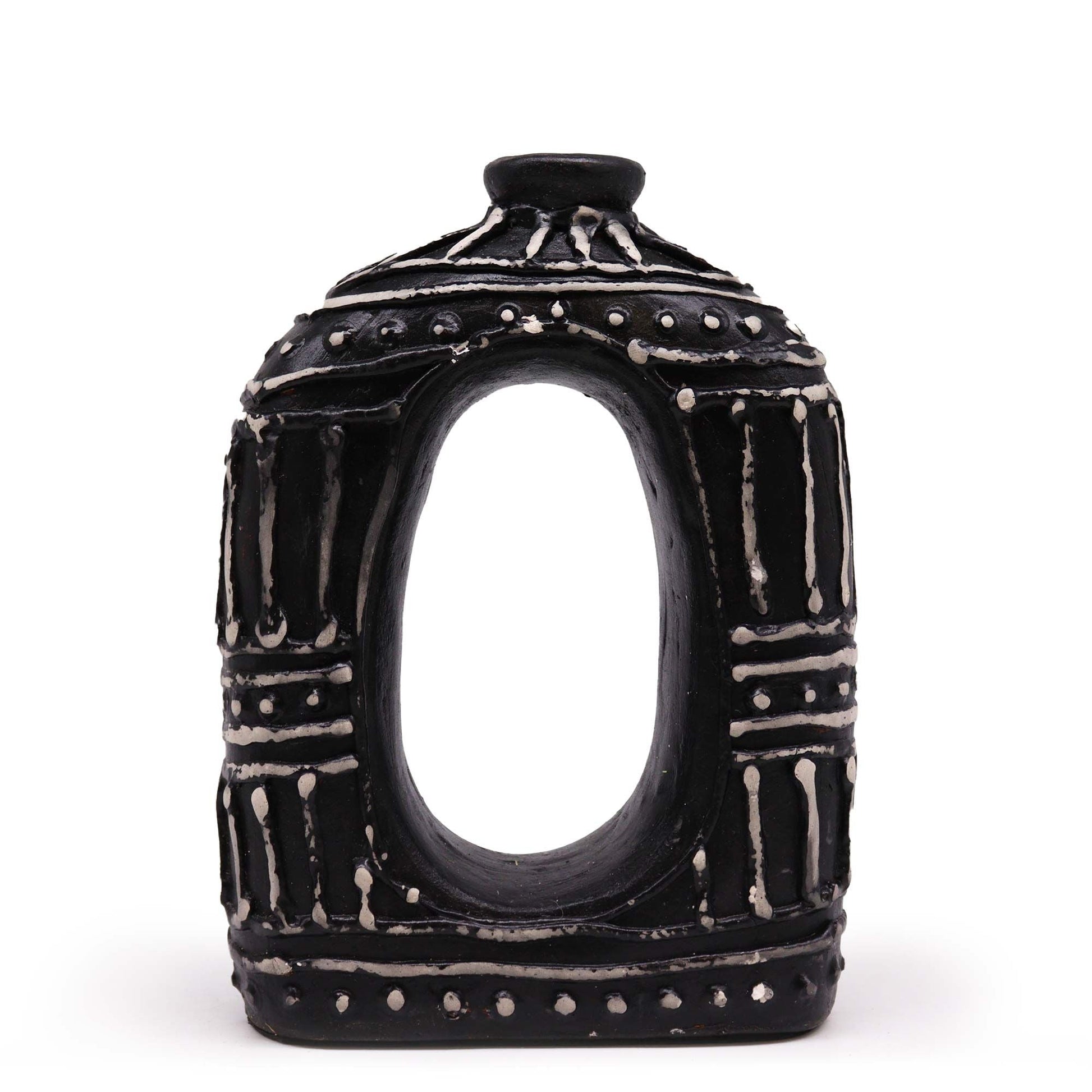 Oval Donut Shaped Vase - Chocolate 23cm - Luna Panther