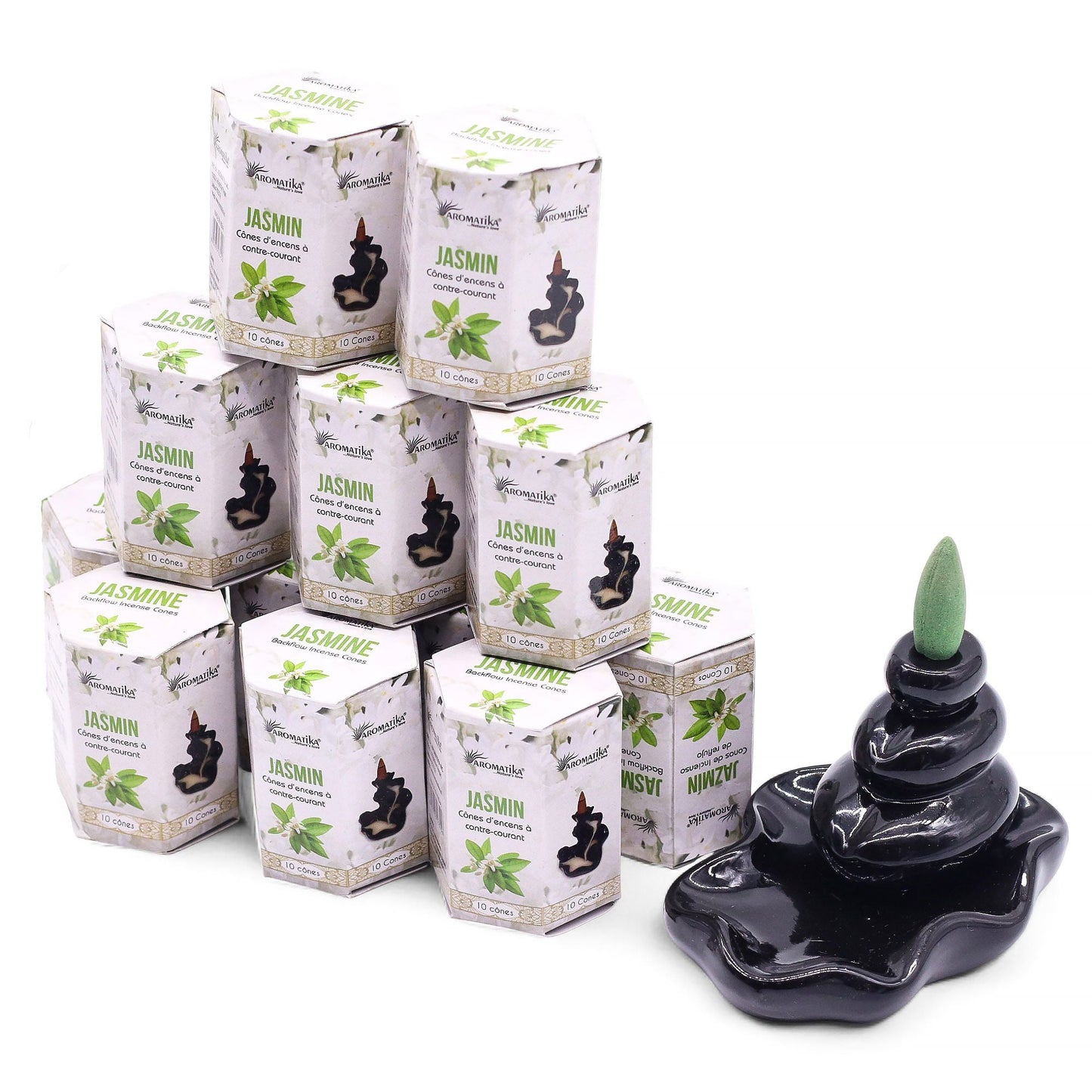 Pack of 10 Masala Backflow Incense - Jasmine - Luna Panther