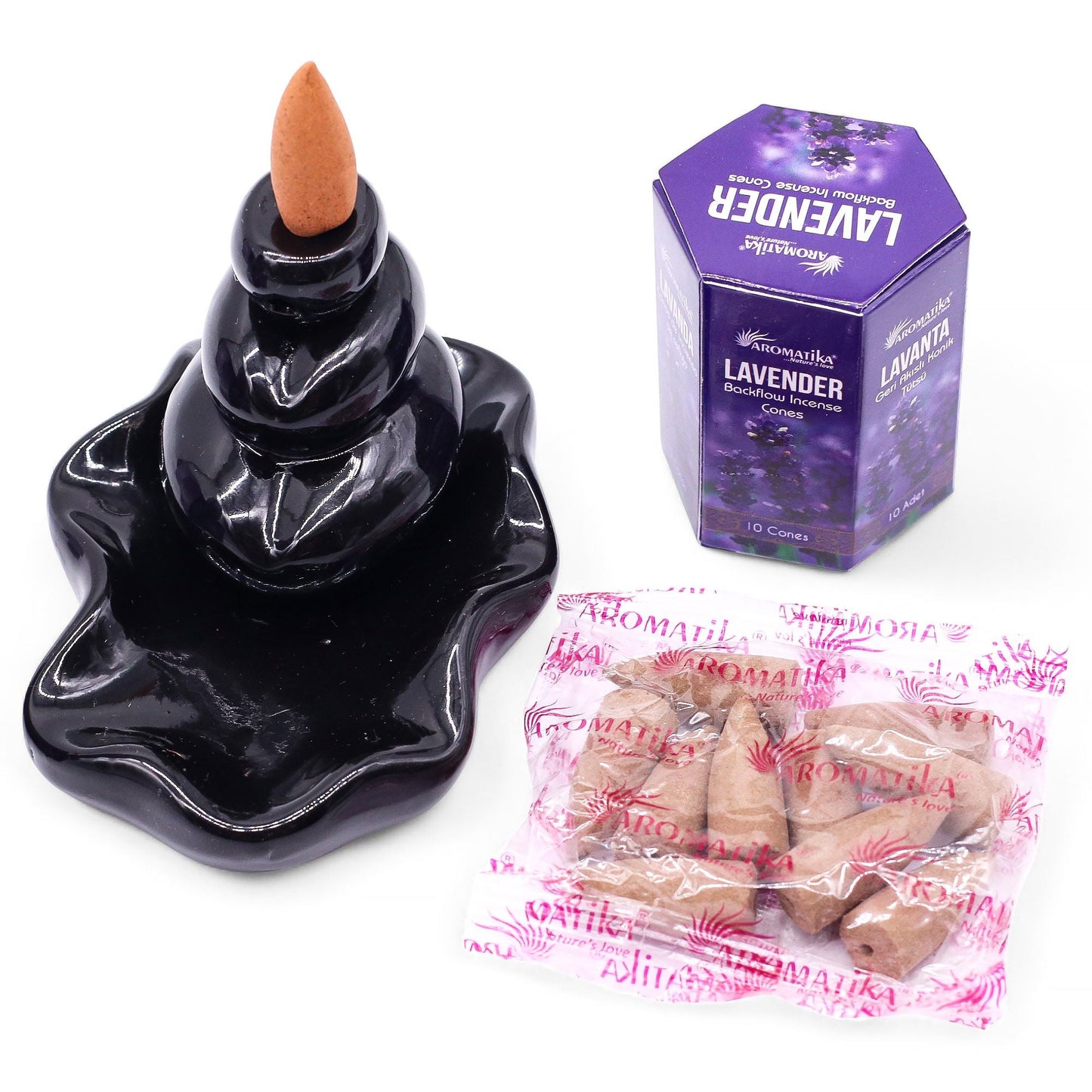 Pack of 10 Masala Backflow Incense - Lavender - Luna Panther