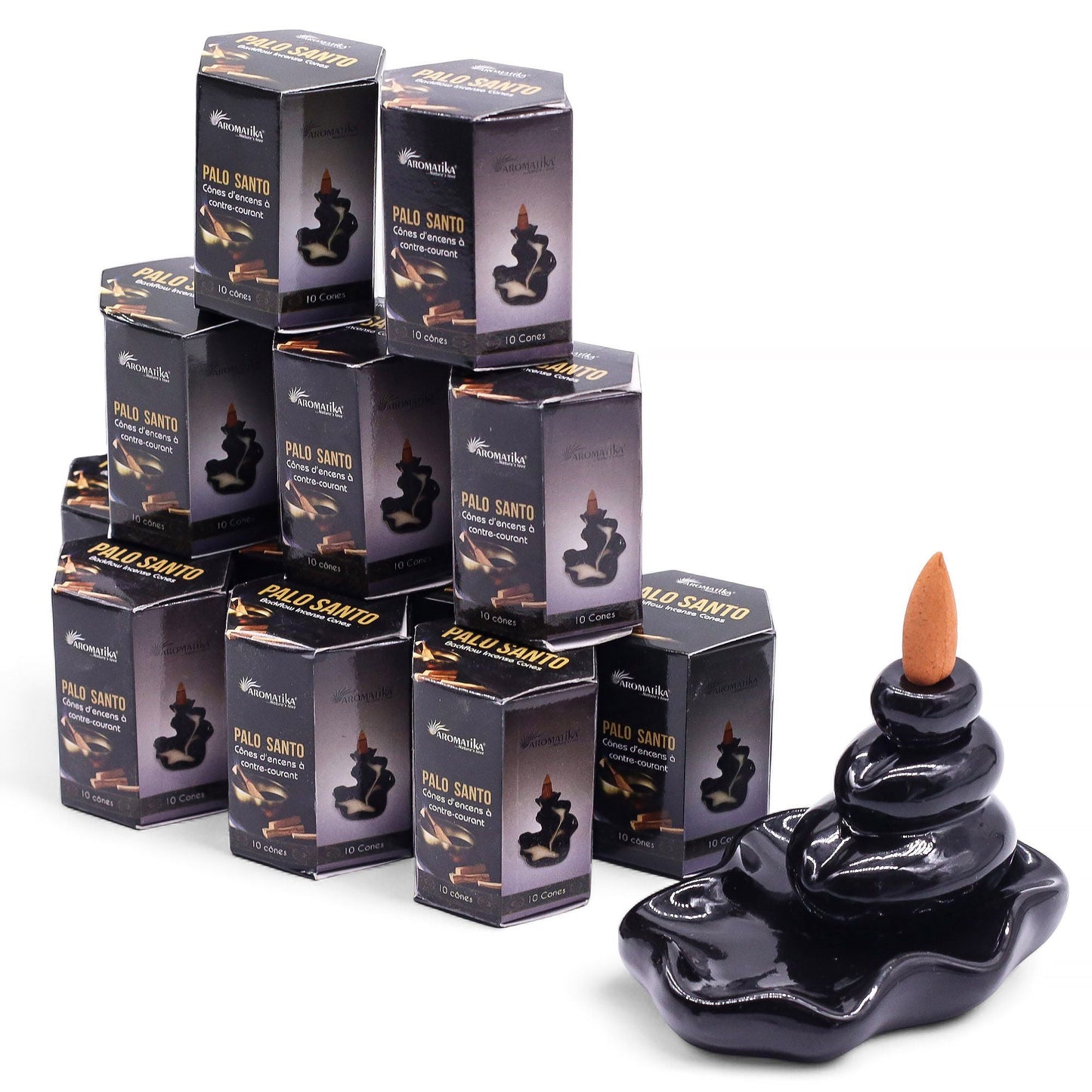 Pack of 10 Masala Backflow Incense - Palo Santo - Luna Panther
