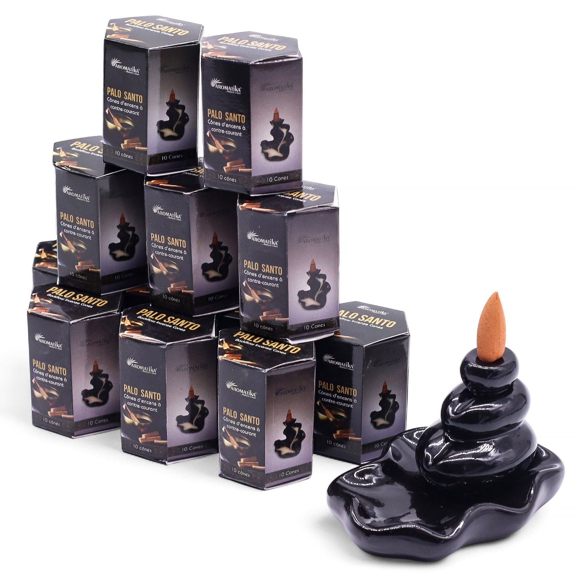 Pack of 10 Masala Backflow Incense - Palo Santo - Luna Panther