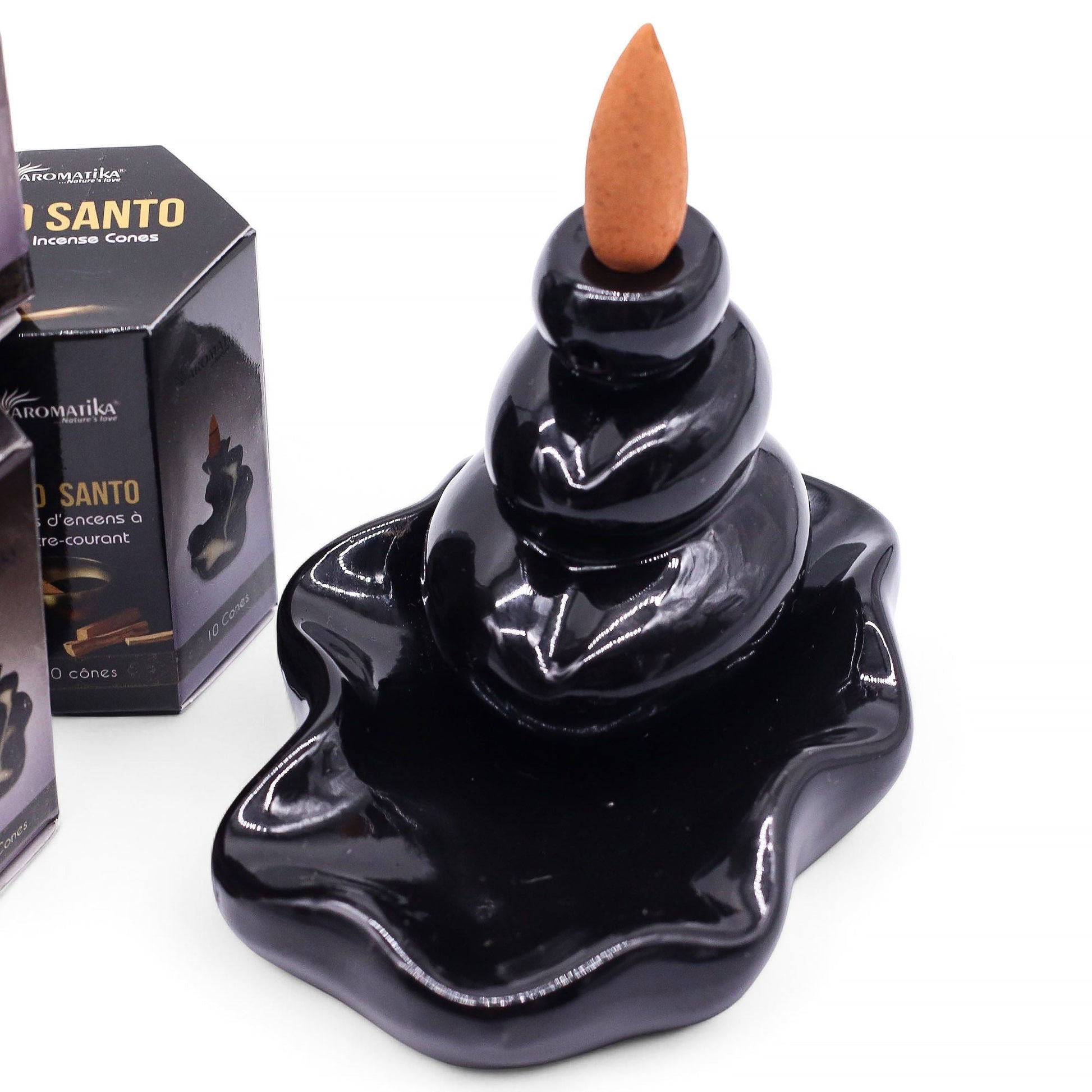 Pack of 10 Masala Backflow Incense - Palo Santo - Luna Panther