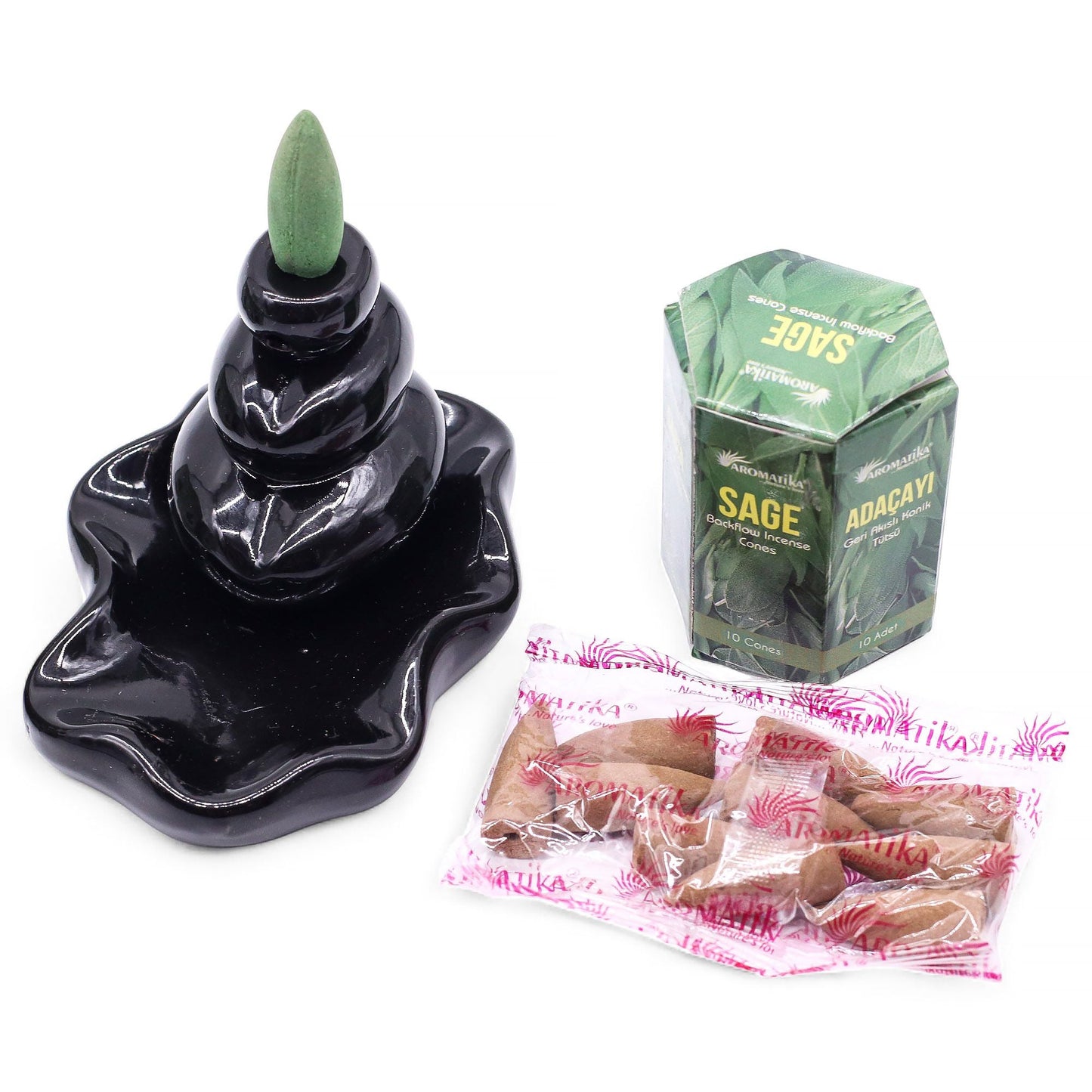 Pack of 10 Masala Backflow Incense - Sage - Luna Panther