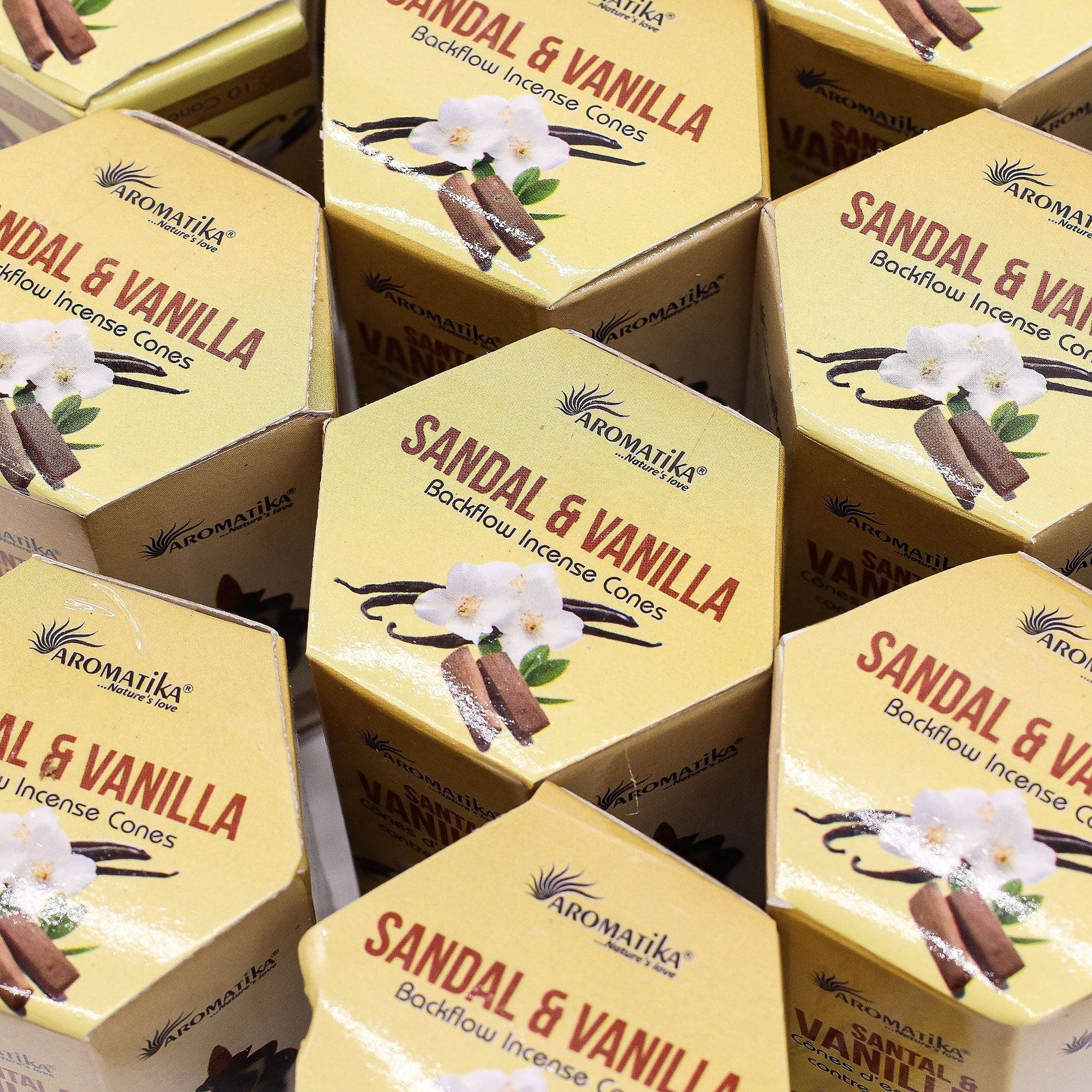 Pack of 10 Masala Backflow Incense - Sandalwood & Vanilla - Luna Panther