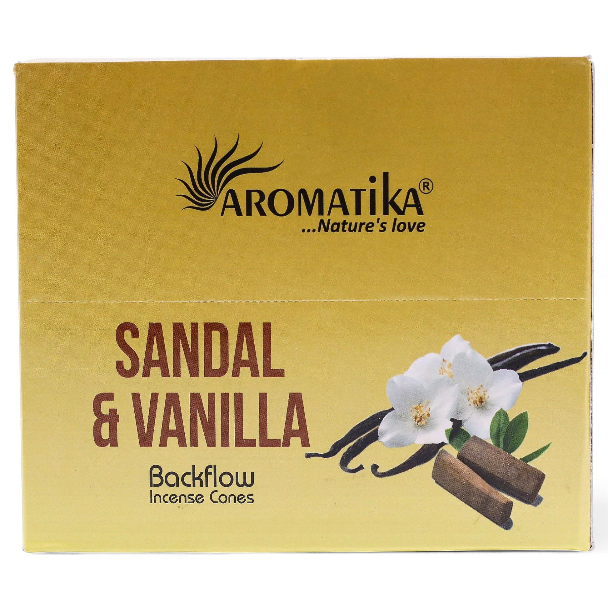 Pack of 10 Masala Backflow Incense - Sandalwood & Vanilla - Luna Panther