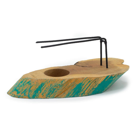 Polished Palo Santo Heater - Greenwash Gamel Wood featuring natural patterning and unique variations - Luna Panther