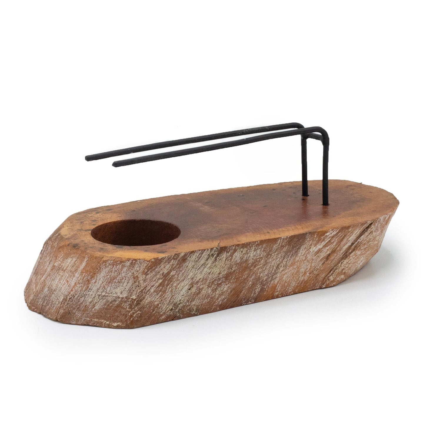 Polished Palo Santo Heater - Whitewash Gamel Wood featuring natural patterning and unique variations - Luna Panther