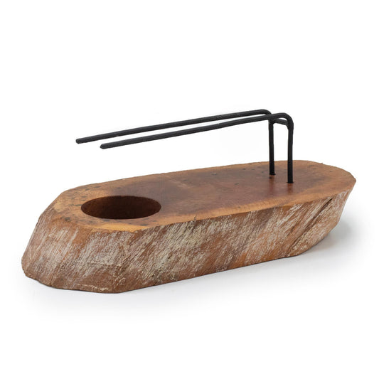 Polished Palo Santo Heater - Whitewash Gamel Wood featuring natural patterning and unique variations - Luna Panther