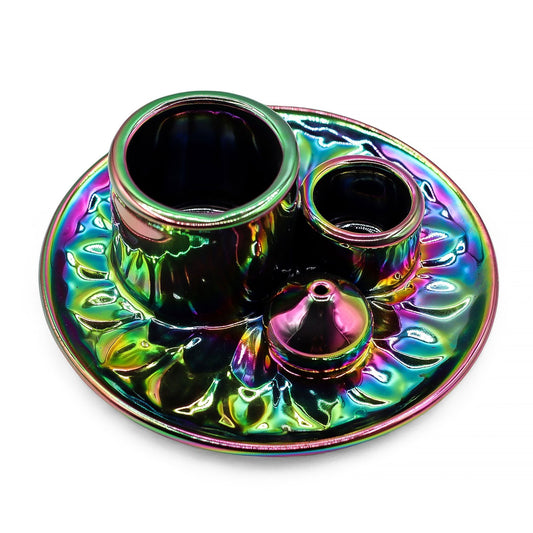 Palo Santo Stick & Smudge Holder - Mandala - Metallic Rainbow - Luna Panther