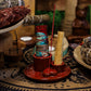Palo Santo Stick & Smudge Holder - Mandala - Red with Heart Gloss - Luna Panther