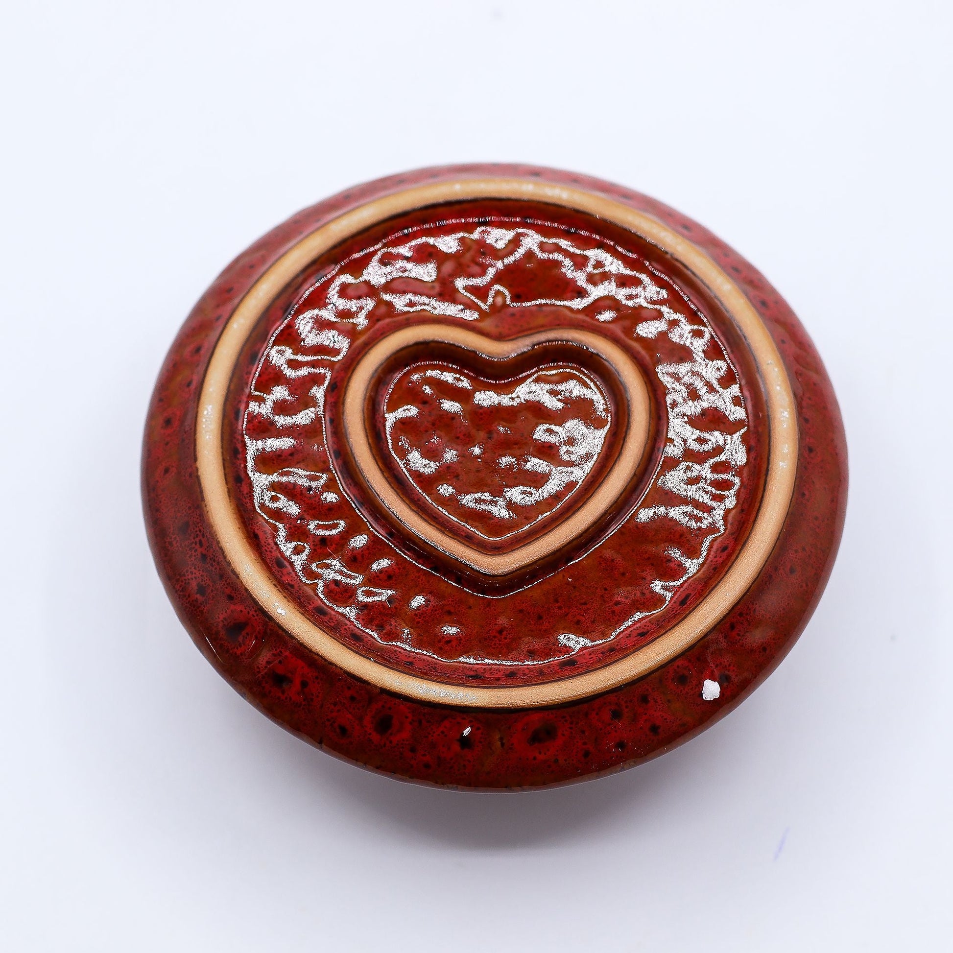 Palo Santo Stick & Smudge Holder - Mandala - Red with Heart Gloss - Luna Panther