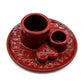 Palo Santo Stick & Smudge Holder - Mandala - Red with Heart Gloss - Luna Panther