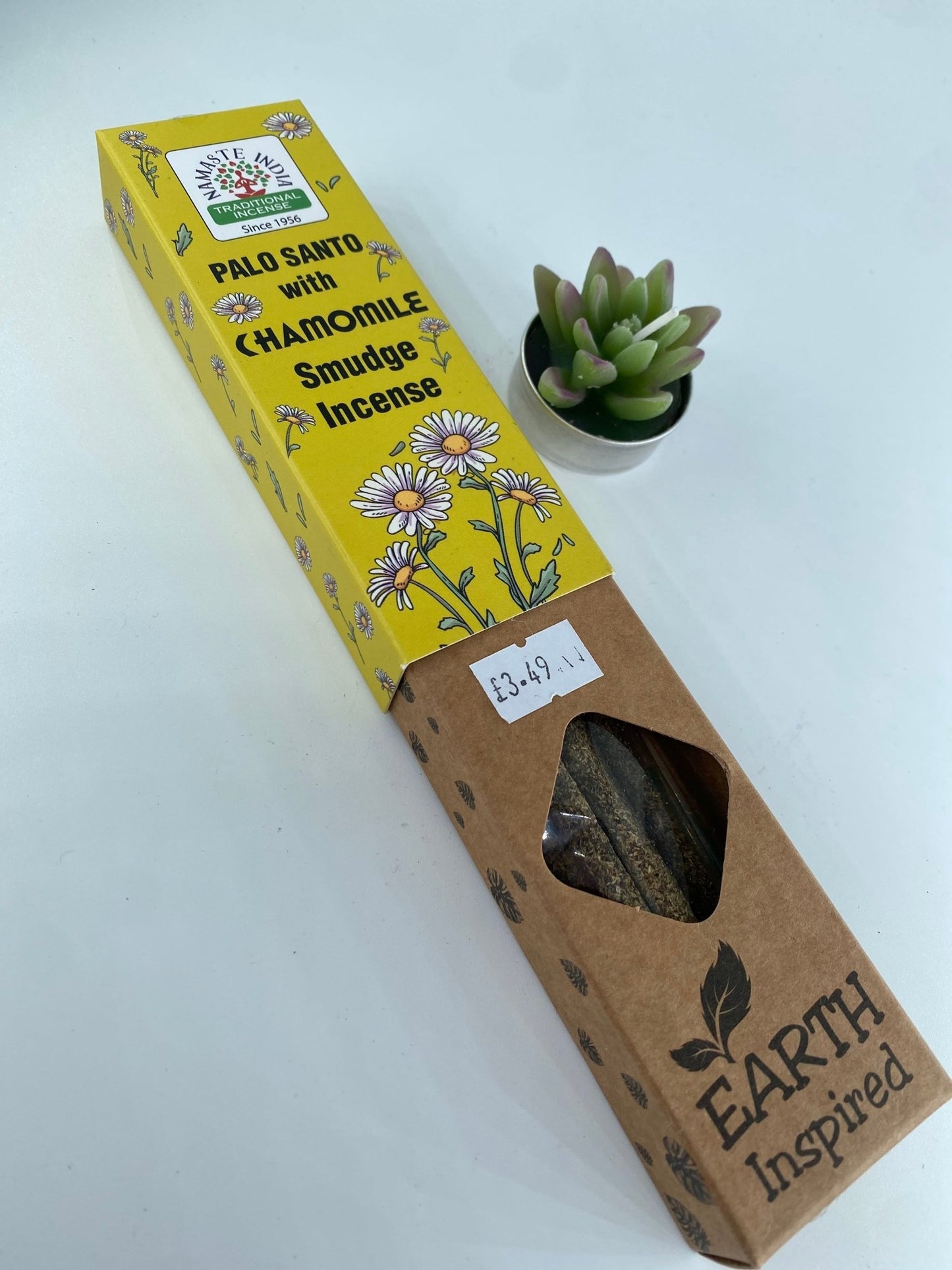 Polished Palo Santo with Chamomile Smudge Incense featuring natural patterning and unique variations - Luna Panther