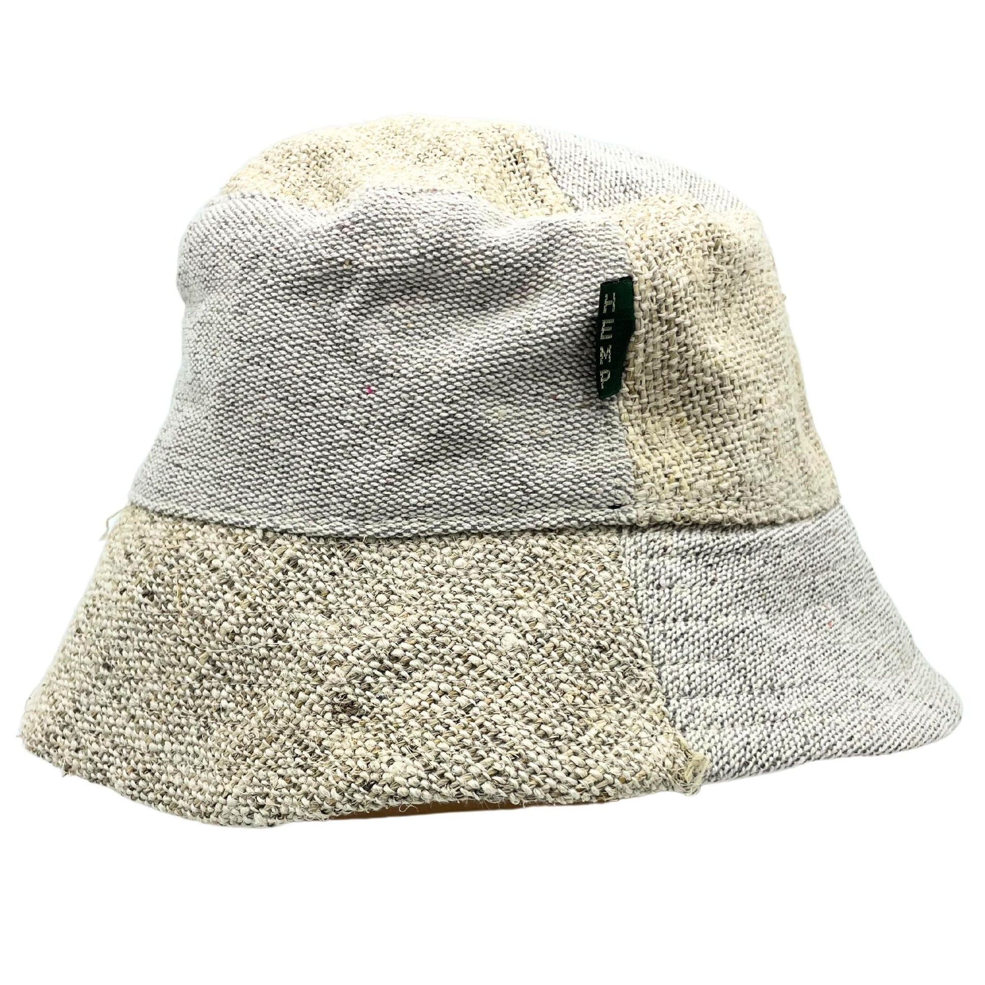 Polished Patched Hemp & Cotton Boho Festival Hat - Natural featuring natural patterning and unique variations - Luna Panther