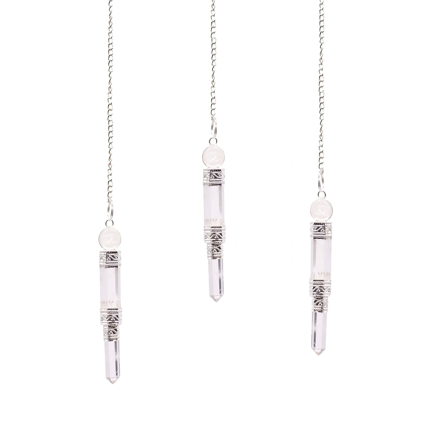 Polished Pendulum - Rock Quartz featuring natural patterning and unique variations - Luna Panther