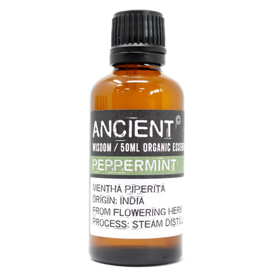 Polished Peppermint Organic Essential Oil 50ml featuring natural patterning and unique variations - Luna Panther