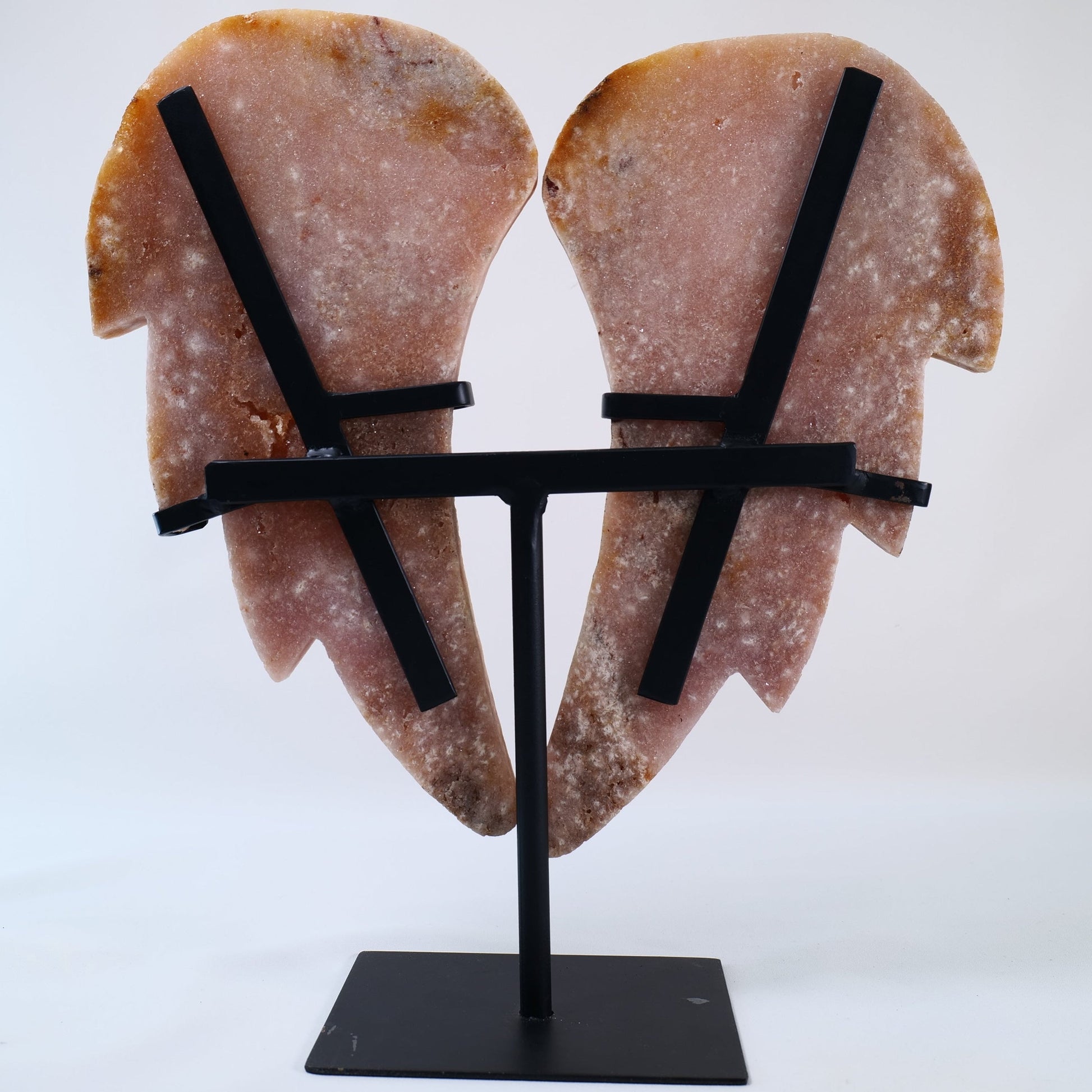 Pink Amethyst Angel Wings on Stand - Luna Panther