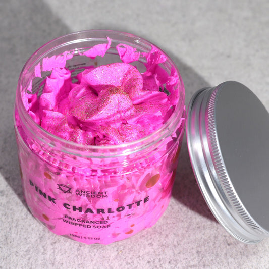 Pink Charlotte Whipped Soap 120 g — bath & body, image 2 of 4. alternate view